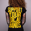Laden Sie das Bild in den Galerie-Viewer, BooKings – T-Shirt Support Your Local Bands – black ♀