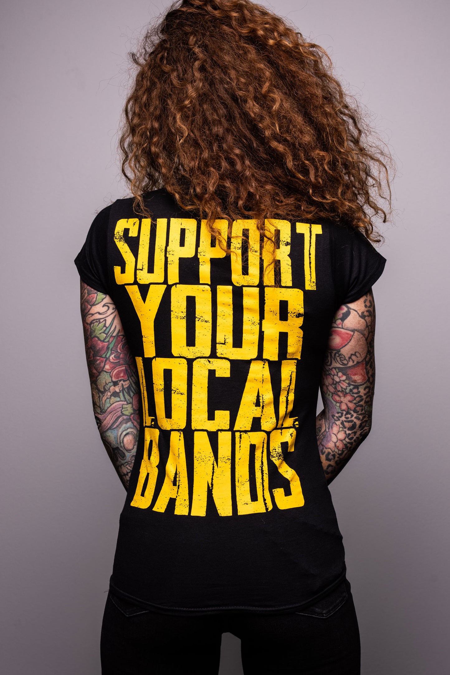 BooKings – T-Shirt Support Your Local Bands – black ♀